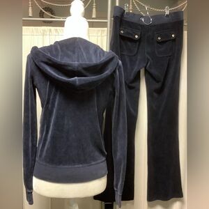 Juicy Couture Velour Pants 32 x 32 Zip Up Hoodie Tracksuit M